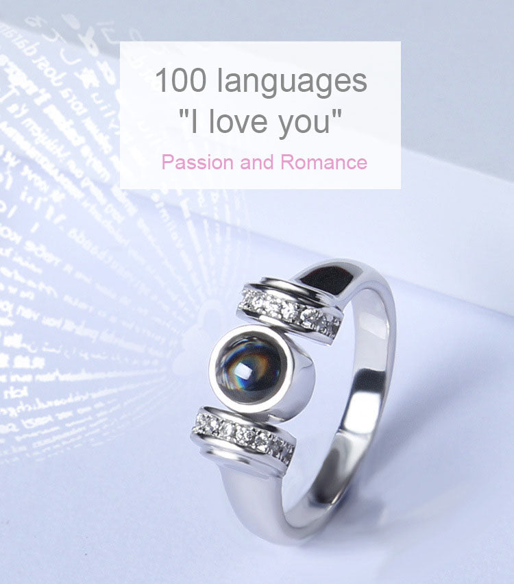 (New Design) 100-Different Languages "I Love You" Love Memory Ring