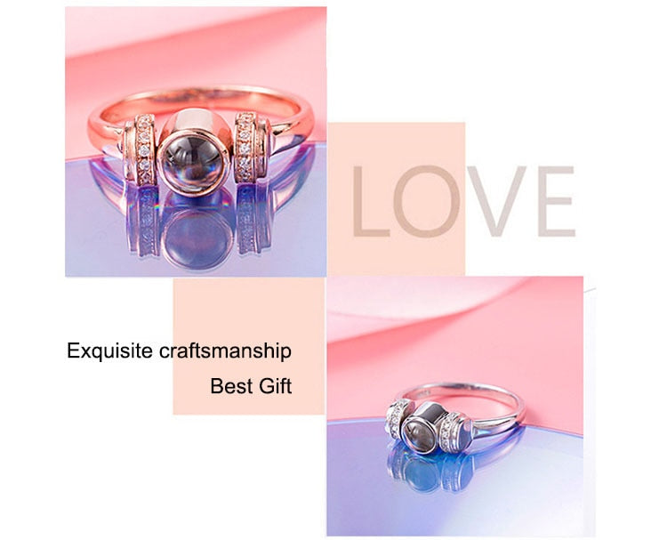 (New Design) 100-Different Languages "I Love You" Love Memory Ring