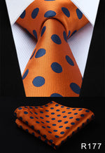 Classic High Fashion Silk Necktie with Matching Handkerchief & Gift Box