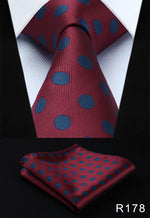 Classic High Fashion Silk Necktie with Matching Handkerchief & Gift Box
