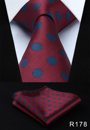 Classic High Fashion Silk Necktie with Matching Handkerchief & Gift Box