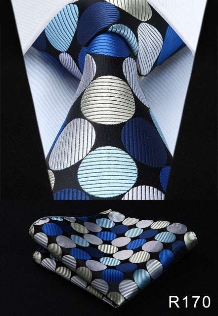 Classic High Fashion Silk Necktie with Matching Handkerchief & Gift Box