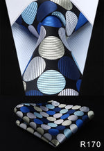 Classic High Fashion Silk Necktie with Matching Handkerchief & Gift Box