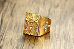 Jesus Cross Cubic Zirconia Ring (for Men)