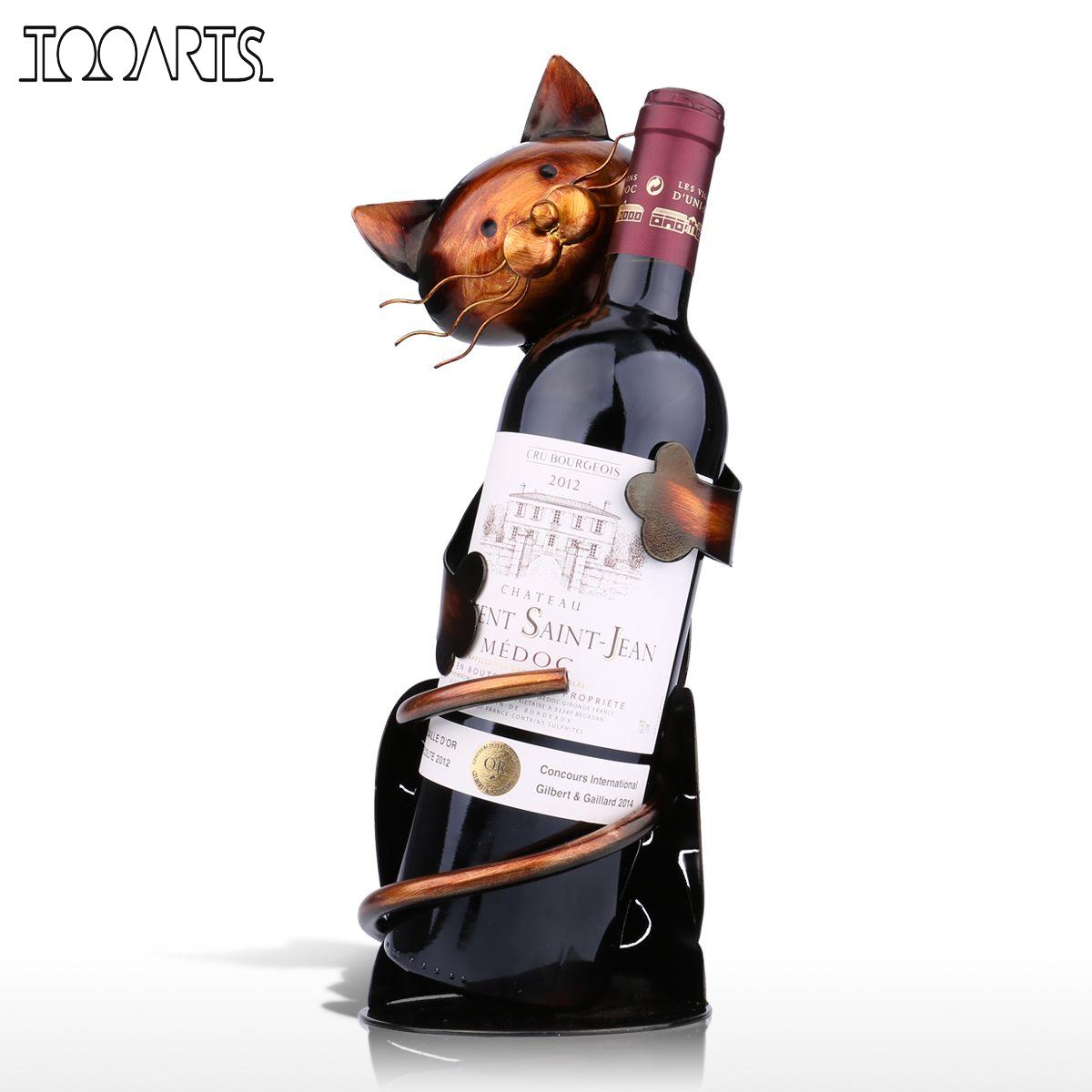 Shelf Metal Sculptured Cat Wine Rack Wine Holder