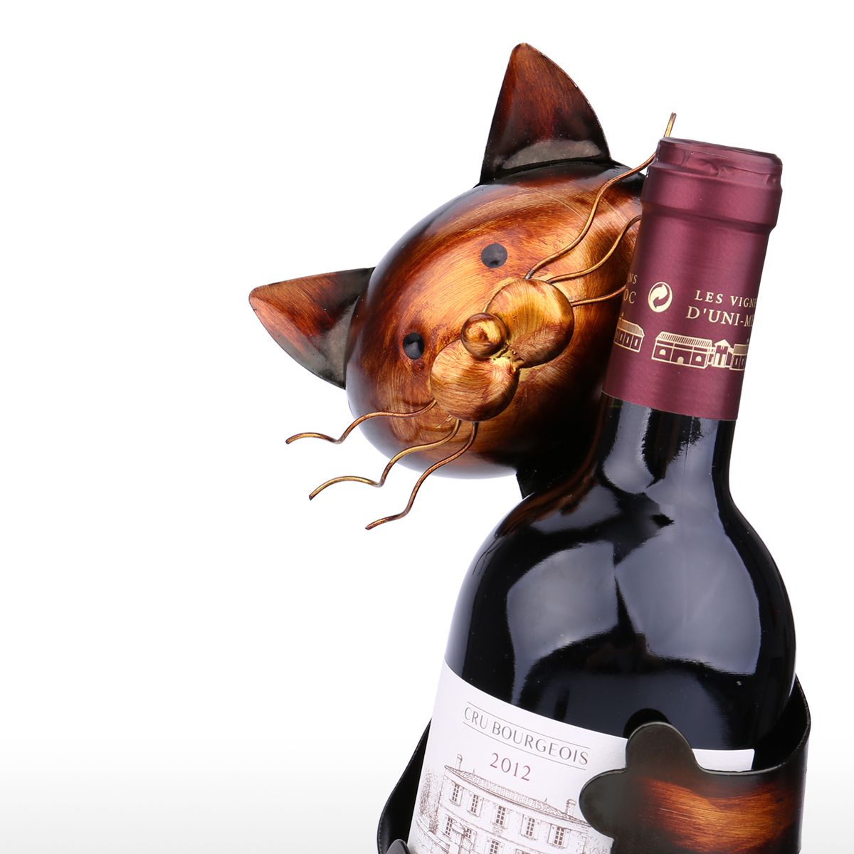 Shelf Metal Sculptured Cat Wine Rack Wine Holder