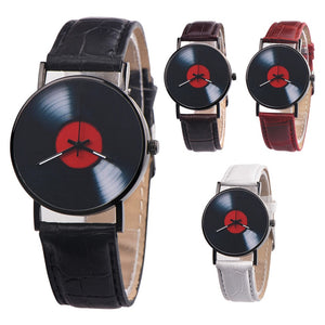 Retro Vinyl Records Quartz Wrist Watch (Unisex)