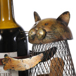 Handcrafted Cat Wine Rack Cork-Container Bottle Wine Holder