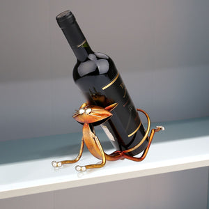 Yoga Cat Wine Rack Metal Wine Holder