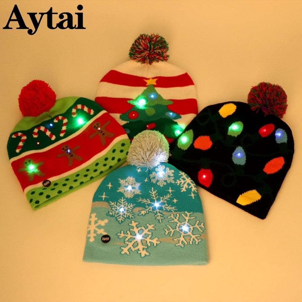 LED Knitted Ugly Sweater Christmas Beanie (Unisex)