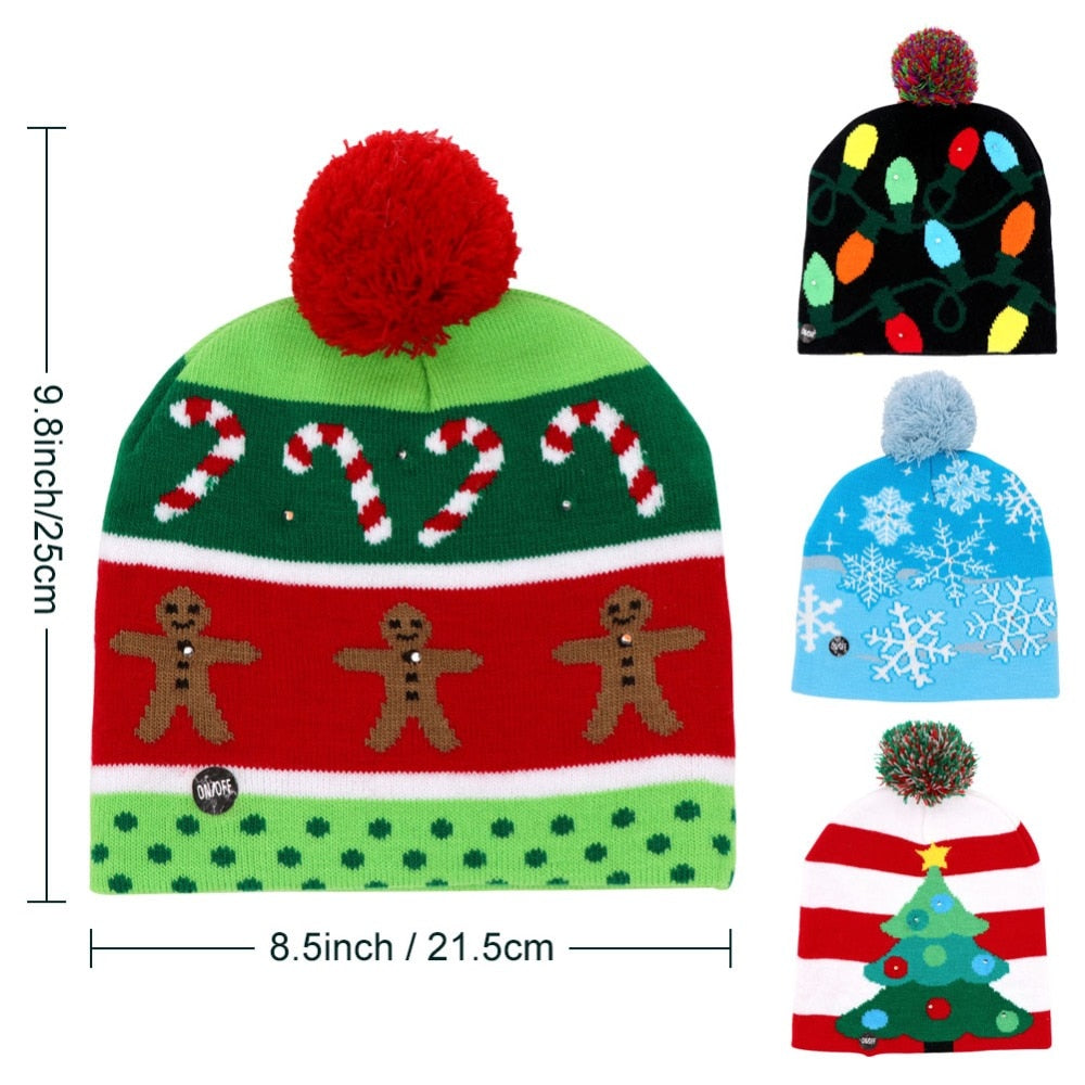 LED Knitted Ugly Sweater Christmas Beanie (Unisex)