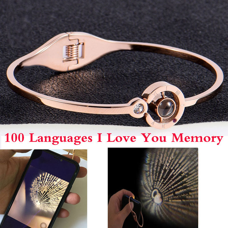 100-Different Languages "I Love You" Love Memory Bracelet