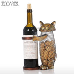 Handcrafted Cat Wine Rack Cork-Container Bottle Wine Holder