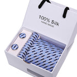 Handmade Silk High Fashion Neck Tie Set (with Handkercheif, Cufflinks & Gift Box Packaging)