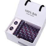 Handmade Silk High Fashion Neck Tie Set (with Handkercheif, Cufflinks & Gift Box Packaging)