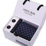 Handmade Silk High Fashion Neck Tie Set (with Handkercheif, Cufflinks & Gift Box Packaging)