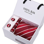 Handmade Silk High Fashion Neck Tie Set (with Handkercheif, Cufflinks & Gift Box Packaging)