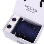 Handmade Silk High Fashion Neck Tie Set (with Handkercheif, Cufflinks & Gift Box Packaging)