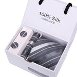 Handmade Silk High Fashion Neck Tie Set (with Handkercheif, Cufflinks & Gift Box Packaging)