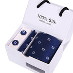 Handmade Silk High Fashion Neck Tie Set (with Handkercheif, Cufflinks & Gift Box Packaging)
