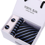 Handmade Silk High Fashion Neck Tie Set (with Handkercheif, Cufflinks & Gift Box Packaging)