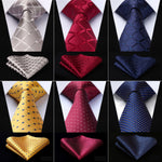 Classic High Fashion Silk Necktie with Matching Handkerchief & Gift Box