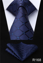 Classic High Fashion Silk Necktie with Matching Handkerchief & Gift Box