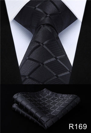 Classic High Fashion Silk Necktie with Matching Handkerchief & Gift Box