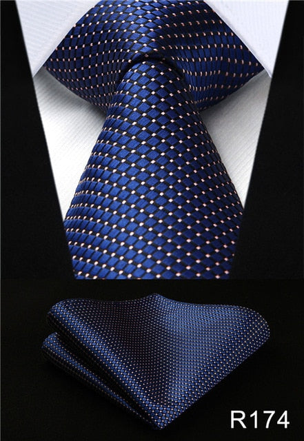 Classic High Fashion Silk Necktie with Matching Handkerchief & Gift Box