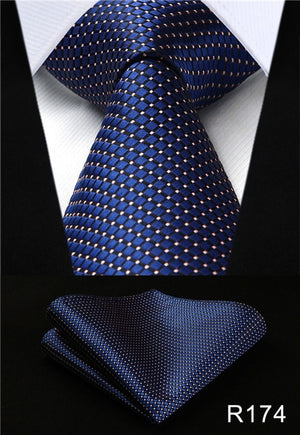 Classic High Fashion Silk Necktie with Matching Handkerchief & Gift Box