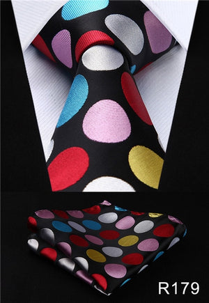 Classic High Fashion Silk Necktie with Matching Handkerchief & Gift Box