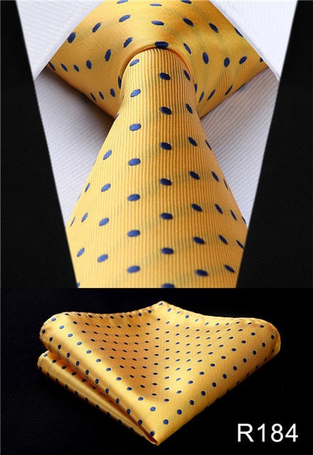 Classic High Fashion Silk Necktie with Matching Handkerchief & Gift Box