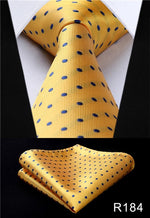 Classic High Fashion Silk Necktie with Matching Handkerchief & Gift Box