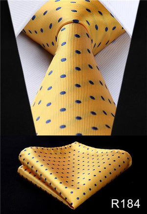 Classic High Fashion Silk Necktie with Matching Handkerchief & Gift Box