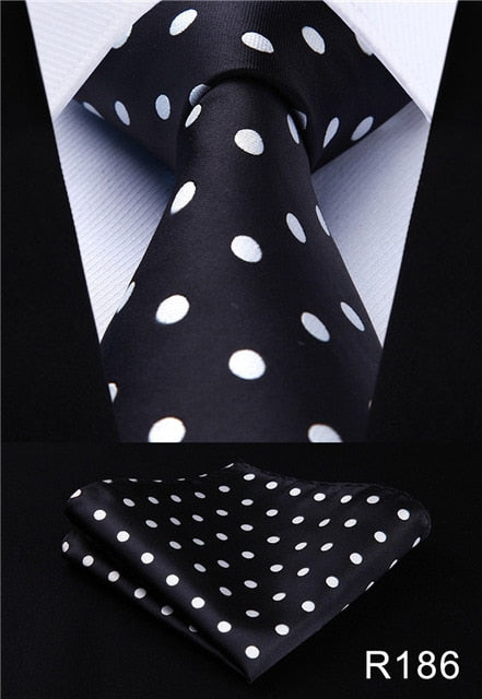 Classic High Fashion Silk Necktie with Matching Handkerchief & Gift Box