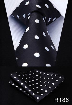 Classic High Fashion Silk Necktie with Matching Handkerchief & Gift Box