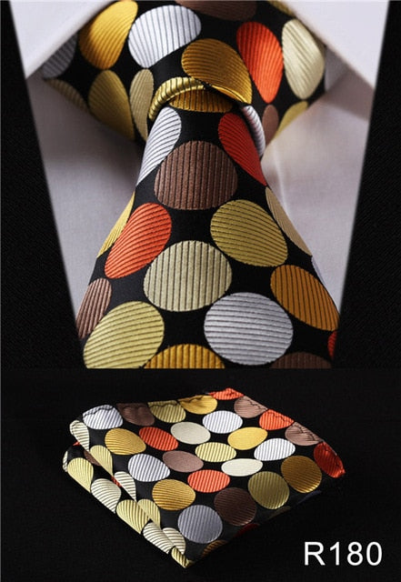Classic High Fashion Silk Necktie with Matching Handkerchief & Gift Box