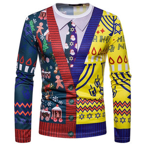 3D-Print Ugly Christmas Necktie T-Shirt (for Men)