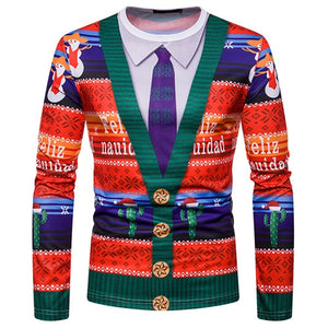 3D-Print Ugly Christmas Necktie T-Shirt (for Men)