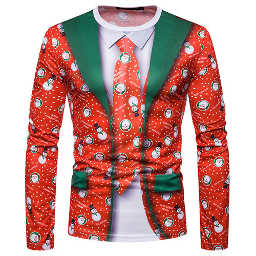 3D-Print Ugly Christmas Necktie T-Shirt (for Men)