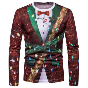 3D-Print Ugly Christmas Necktie T-Shirt (for Men)