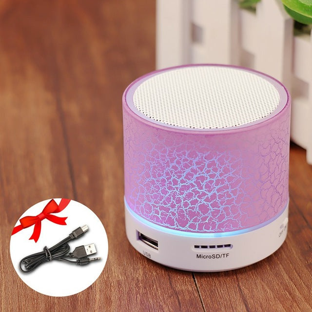 Portable Mini LED Bluetooth Wireless Speakers (For iPhone & Samsung Phones)