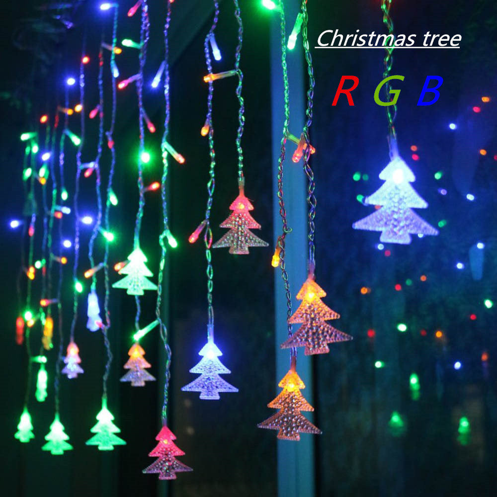 LED Curtain Christmas Tree Icicle String Lights