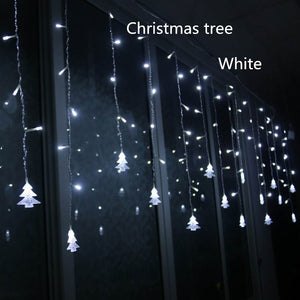 LED Curtain Christmas Tree Icicle String Lights