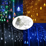 LED Curtain Christmas Tree Icicle String Lights