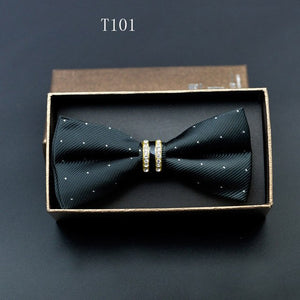 Silk Crystal Bow Tie (Variety of Colors)