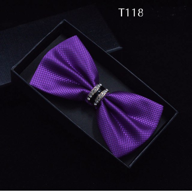 Silk Crystal Bow Tie (Variety of Colors)