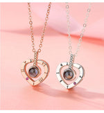 Heart-Shaped 100-Different Languages "I Love You" Love Memory Pendant Necklace